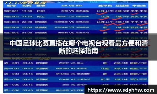 中国足球比赛直播在哪个电视台观看最方便和清晰的选择指南