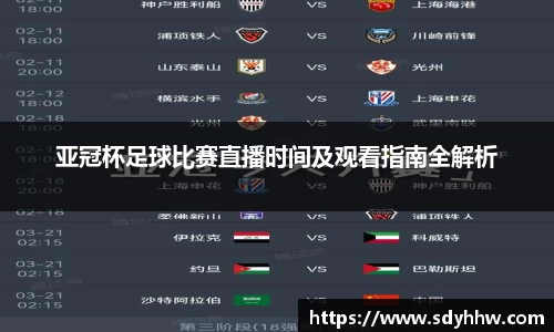 亚冠杯足球比赛直播时间及观看指南全解析
